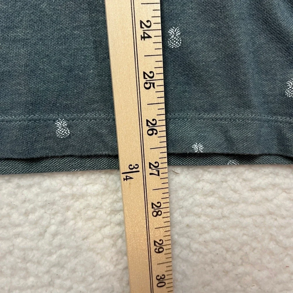 Banana Republic Polo Mens L Grey Tropical‎ Pineapple Organic Cotton Pique Shirt